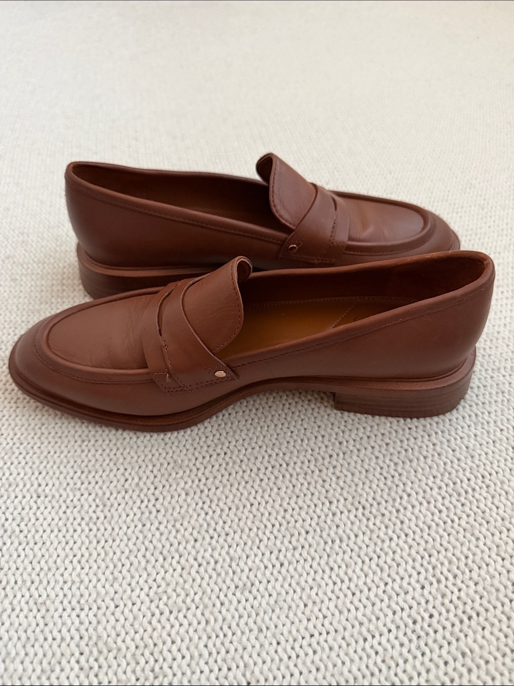 Franco Sarto Brown Leather Penny Loafers